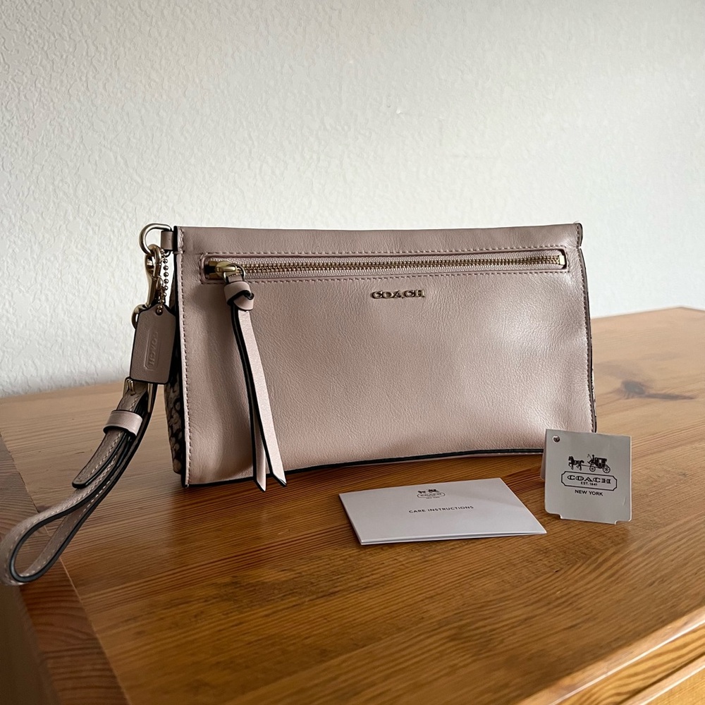 Coach Madison Blush Python Large Wristlet - image 1